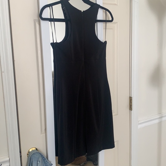 Express Fitted Mini Dress Beaded Neckline Black Size 0 - Picture 2 of 2